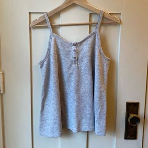 Gray Ribbed Tank Top